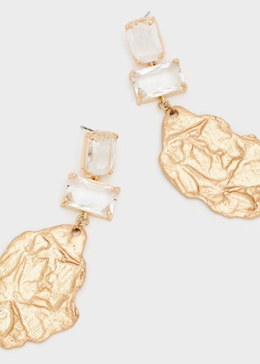 Nalí REFINED EARRINGS IN GOLD W/ CLEAR STONES Sottocosto