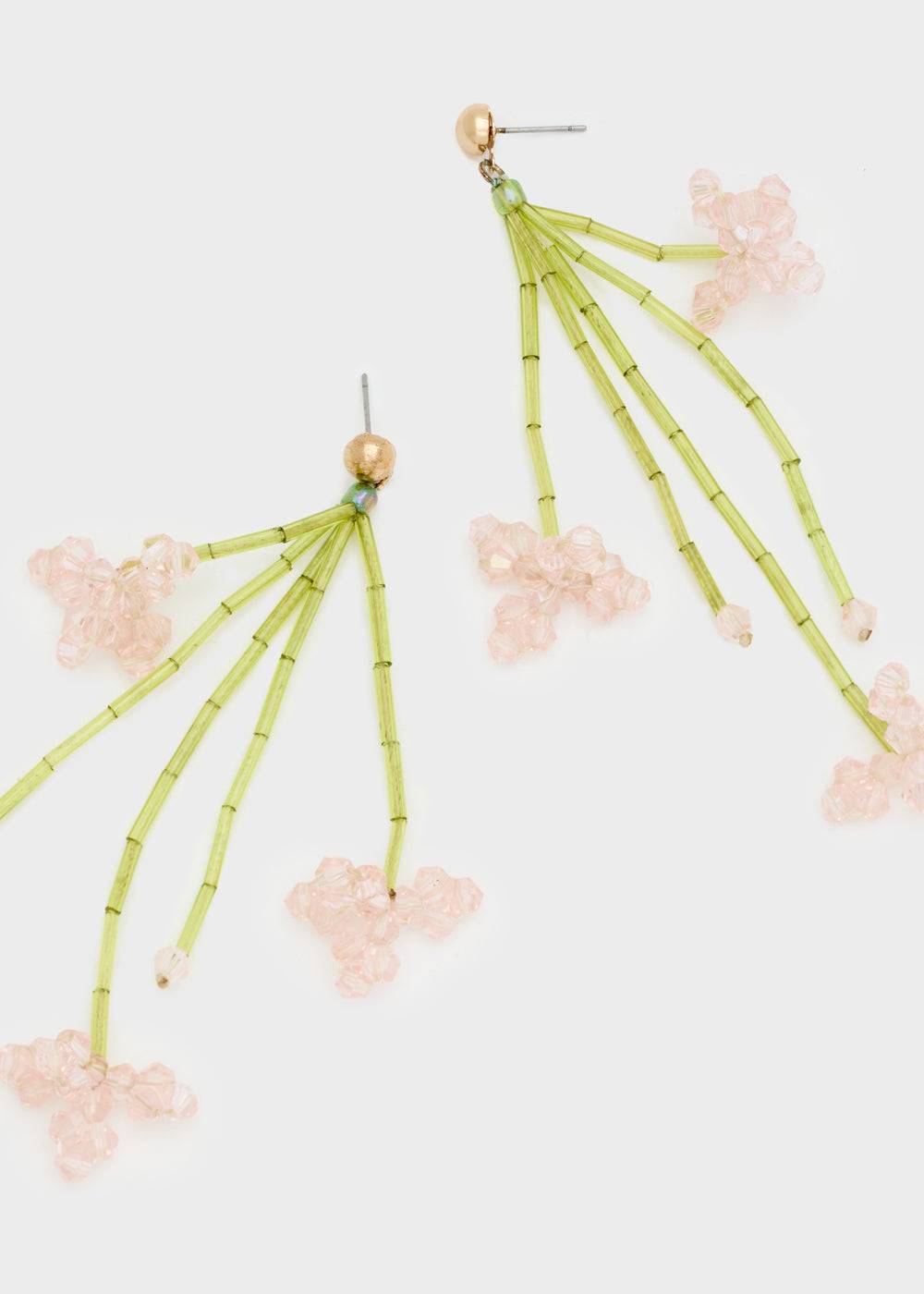 Nalí PENDANT EARRINGS W/ PINK PEARL FLOWERS Convenienza