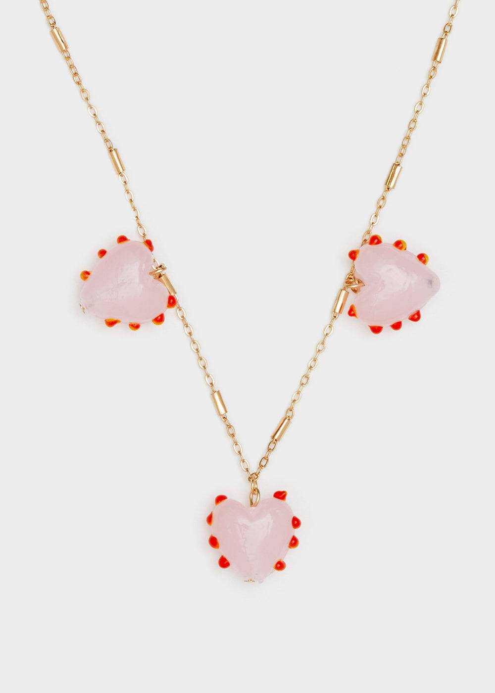 Nalí GOLD NECKLACE W/ PINK PENDANTS Novità