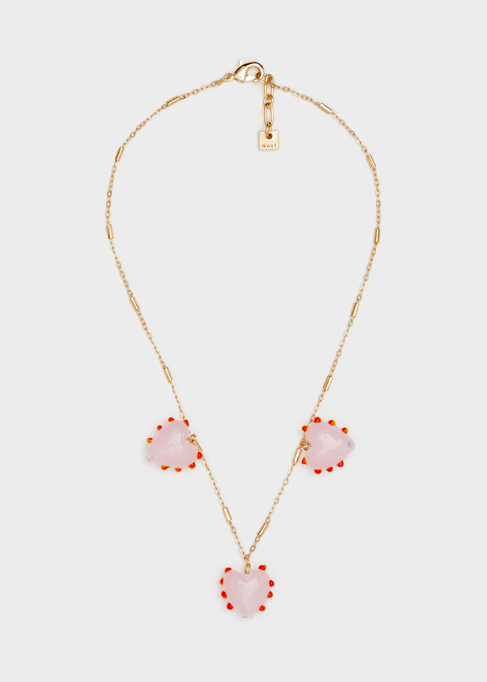 Nalí GOLD NECKLACE W/ PINK PENDANTS Novità