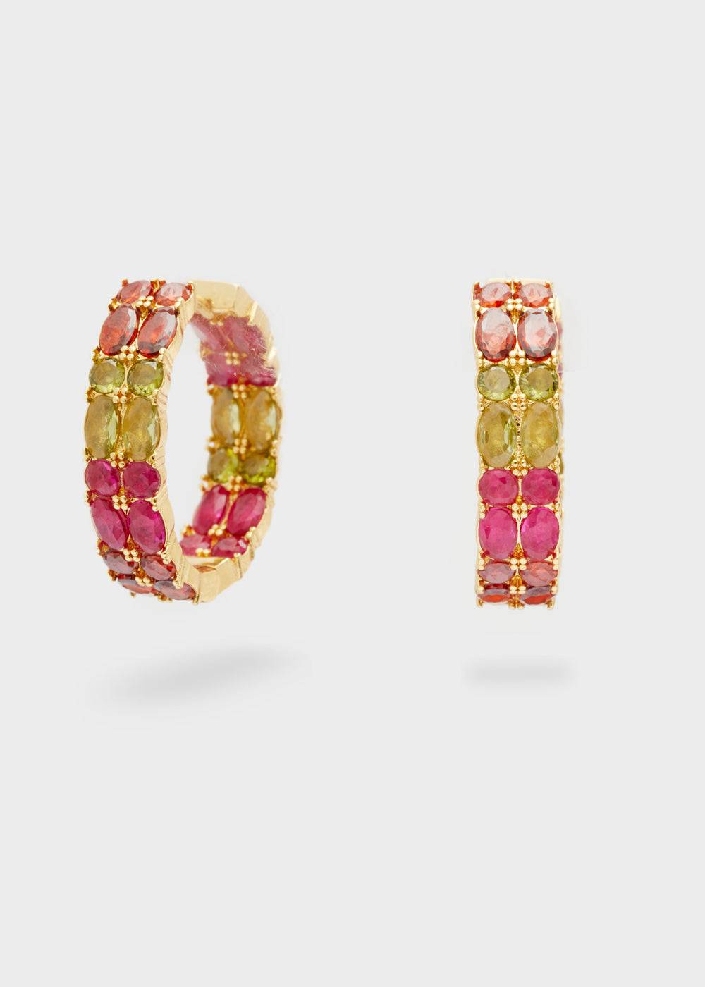 Nalí LEXY GOLD HOOP EARRINGS W/ STONES + COLORS Saldi