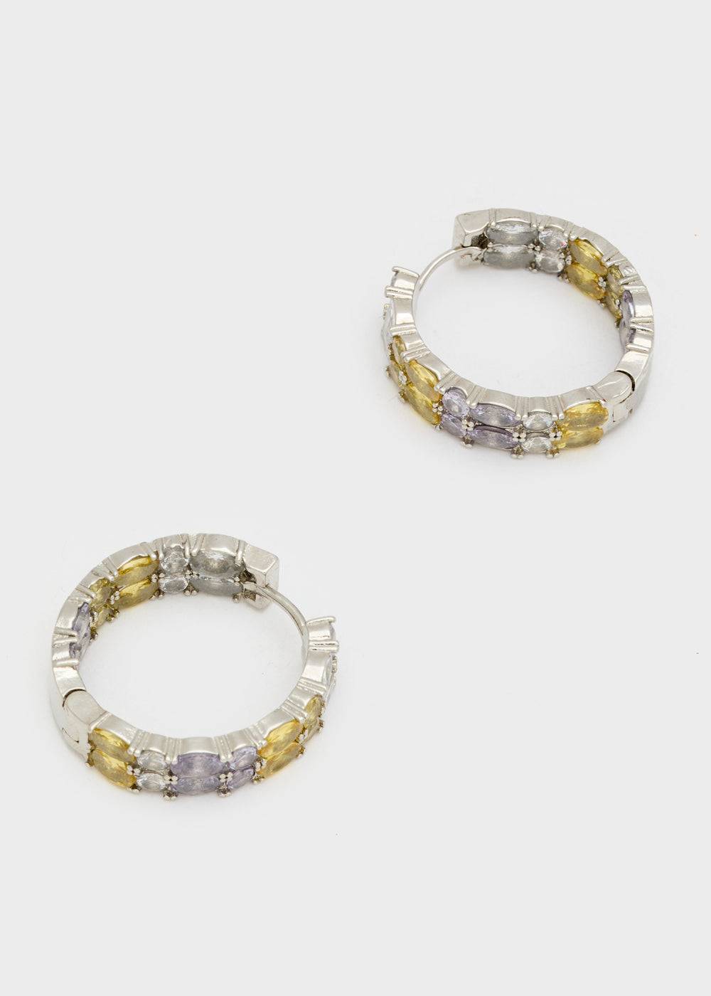 Nalí LEXY GOLD HOOP EARRINGS W/ STONES + COLORS Saldi