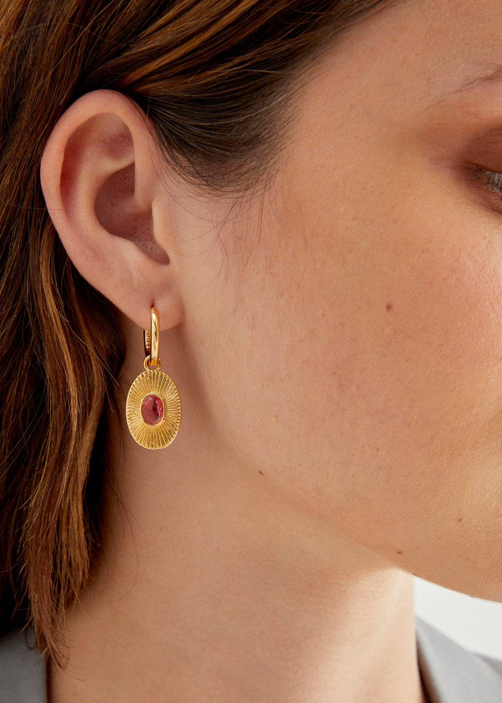 Nalí ZOLA OVAL EARRINGS W/STONE + COLORS Offerte