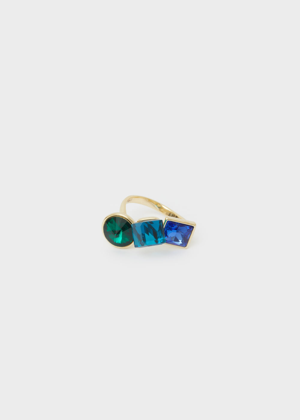 Nalí RING W/ BLUE STONES 14KT GOLD PLAT Vendita Calda