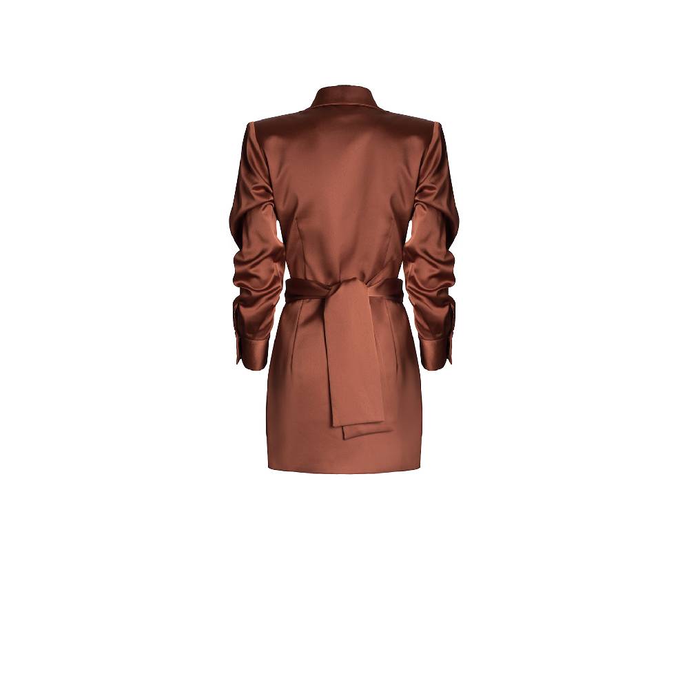 Nineminutes FW22.23 -THE GIA MIDI DRESS BRONZE Vendite Flash