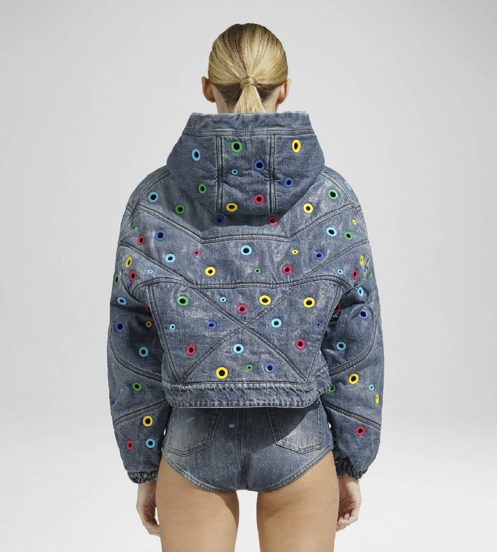 ﻿Khrisjoy KHRIS CROP DENIM EYELETS MULTICOLOR DENIM 2025