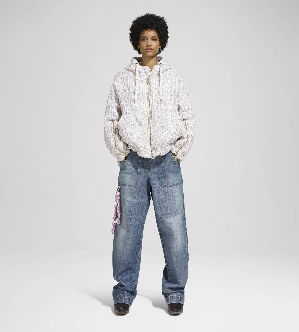 Khrisjoy KHRIS WINDBREAKER TWEED PAILLETTES TRAMÉ Nuovo