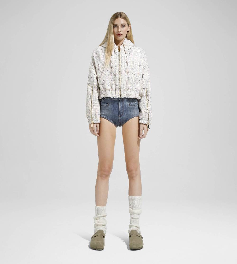 Khrisjoy KHRIS CROP WINDBREAKER TWEED PASTEL COLORS Consegna Veloce
