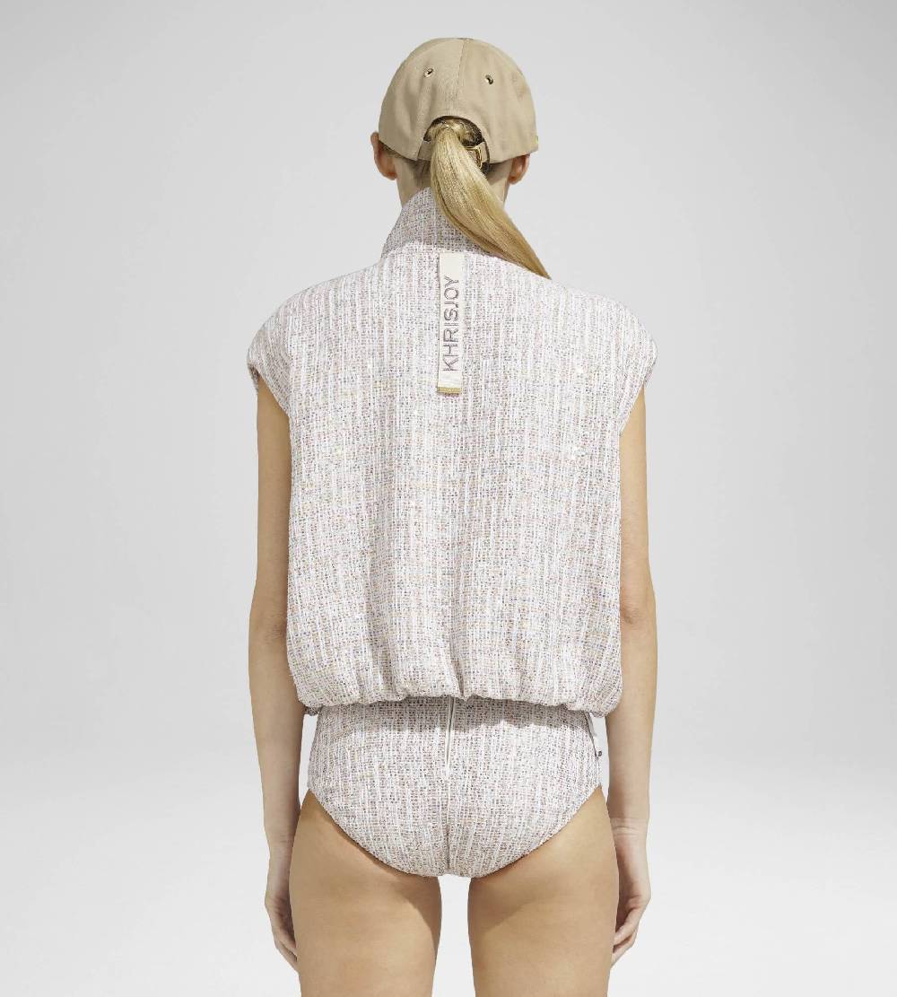Khrisjoy JOY VEST TWEED CROPPED PAILLETTES TRAMÉ Fino Al -60%
