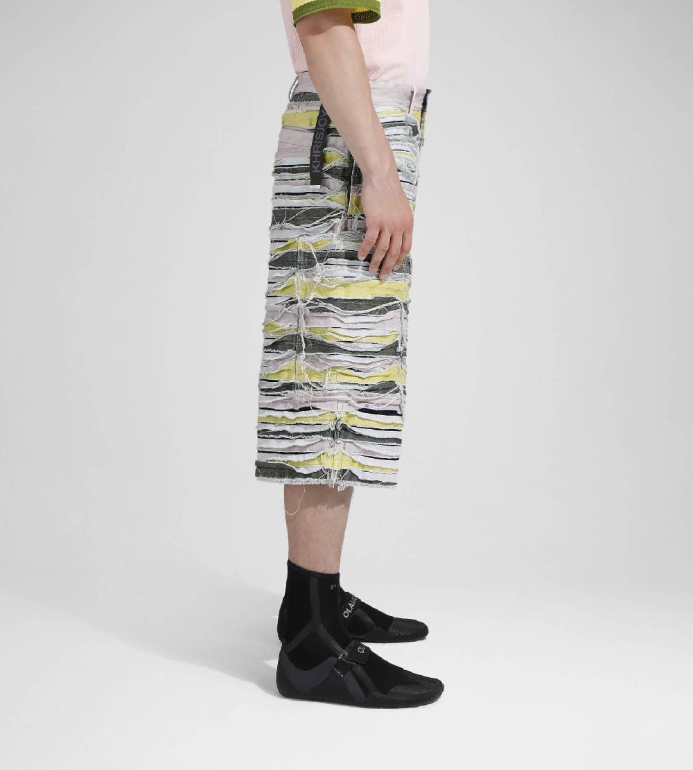 Khrisjoy LONG SHORTS DENIM STRIPES MULTICOLOR DENIM 2025