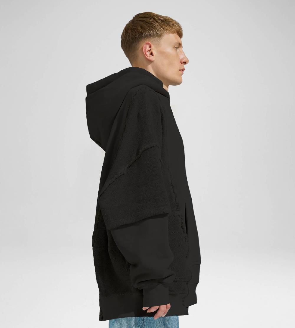 Khrisjoy HOODIE DOUBLE POCKETS BLACK Qualità