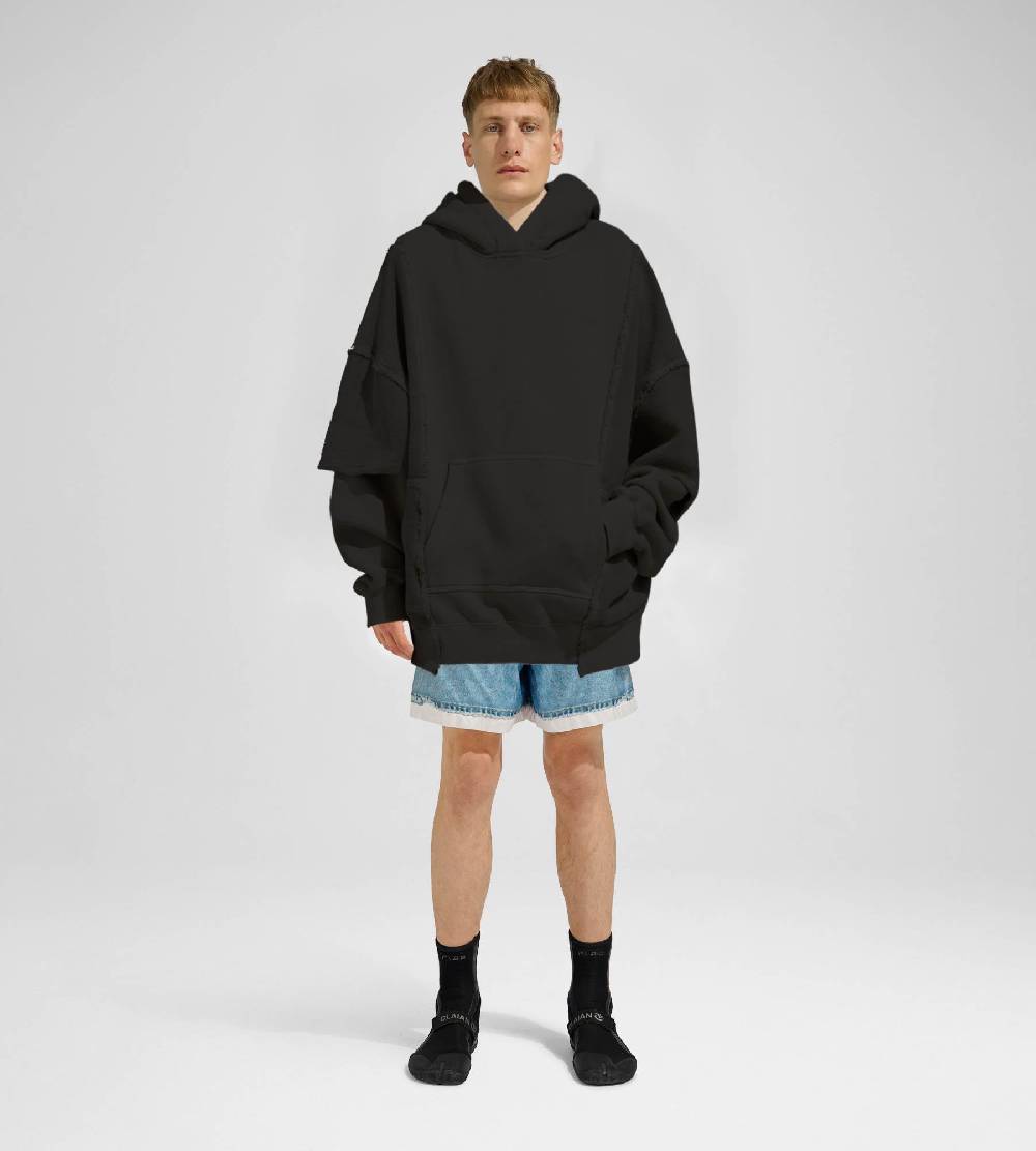 Khrisjoy HOODIE DOUBLE POCKETS BLACK Qualità
