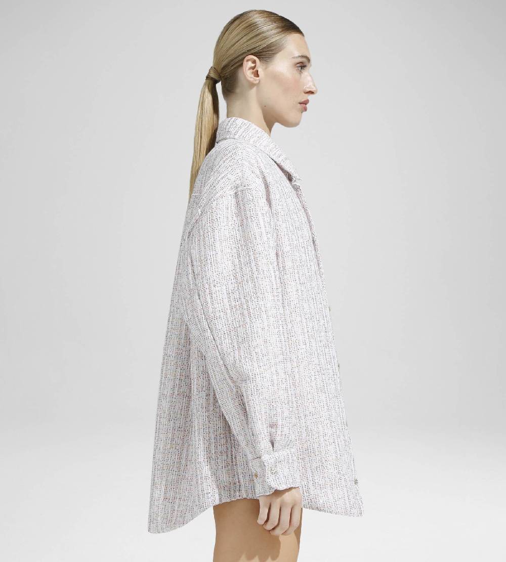 Khrisjoy OVERSIZE SHIRT TWEED PAILLETTES TRAMÉ Offerta