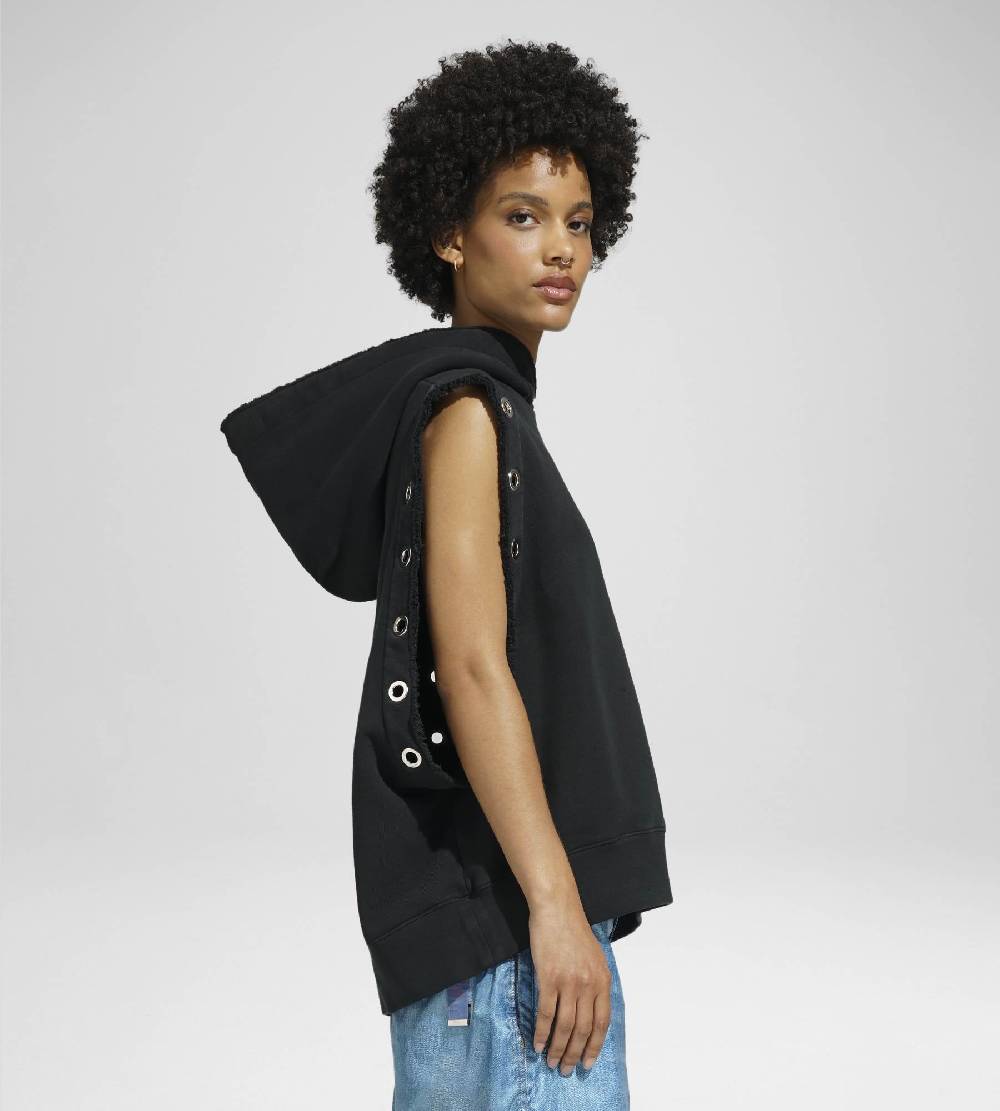 Khrisjoy HOODIE VEST EYELETS BLACK Hotsell