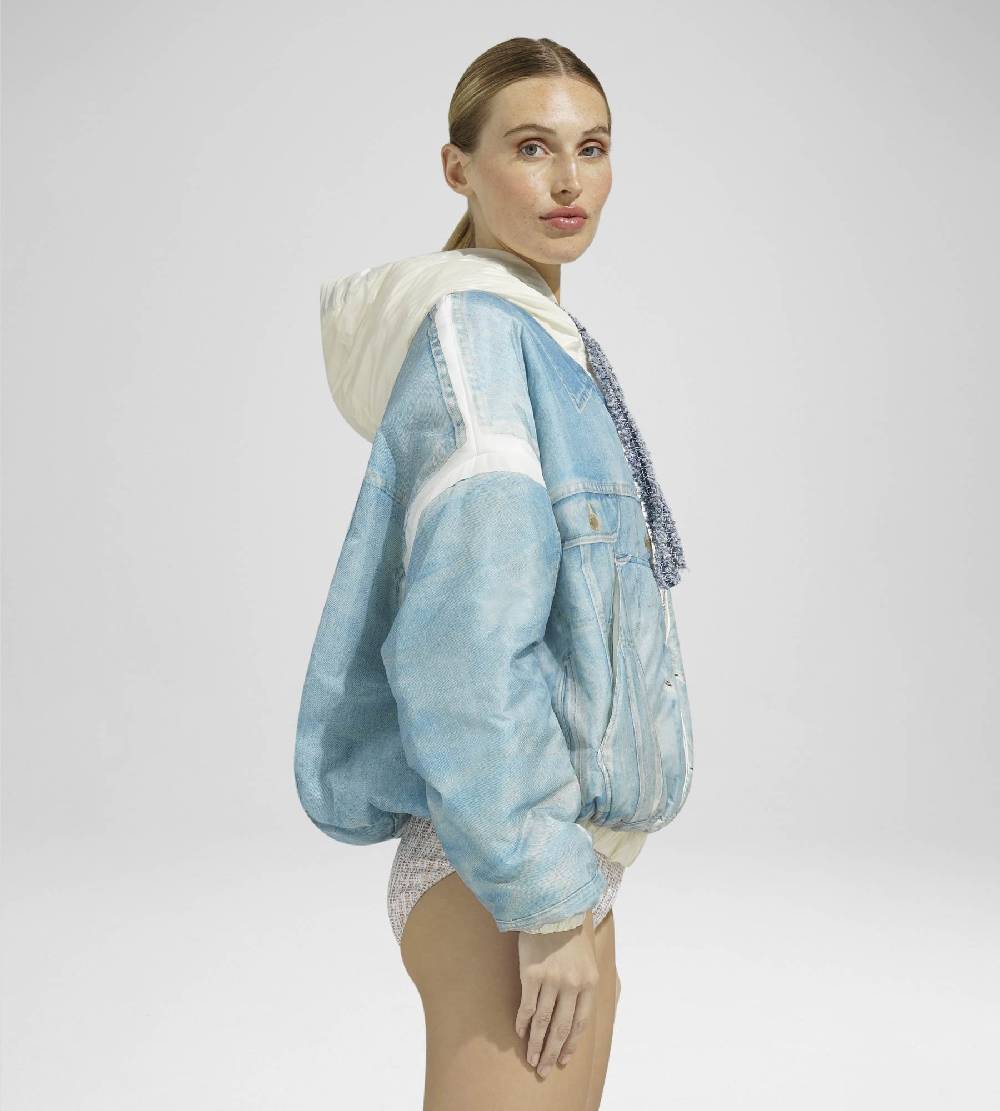 Khrisjoy PUFF HOODIE PRINT DENIM MEDIUM DENIM Nuova