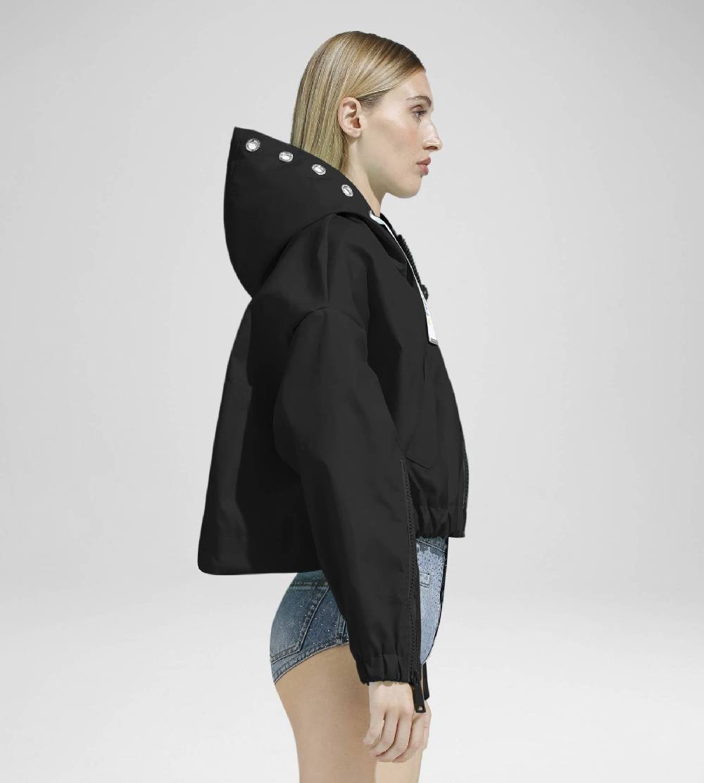 Khrisjoy NEW KHRIS CROP WINDBREAKER BLACK Italia