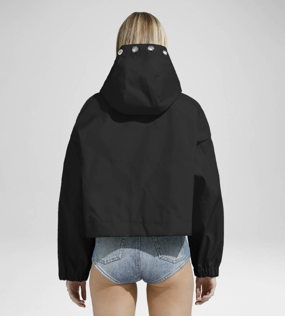 Khrisjoy NEW KHRIS CROP WINDBREAKER BLACK Italia