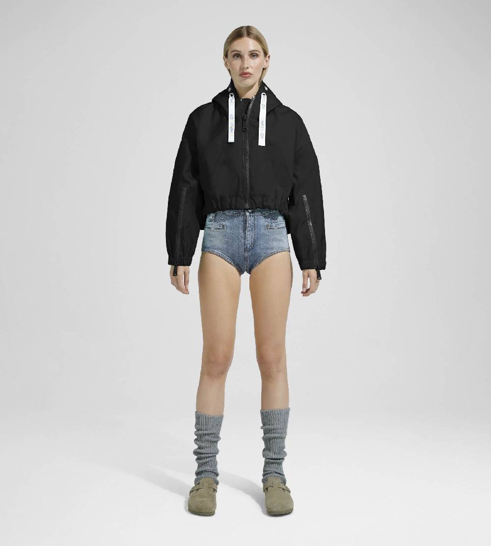 Khrisjoy NEW KHRIS CROP WINDBREAKER BLACK Italia