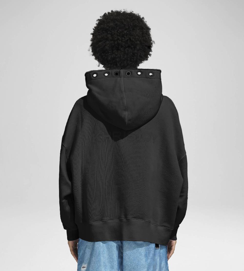 Khrisjoy HOODIE EYELETS BLACK Shopping Online