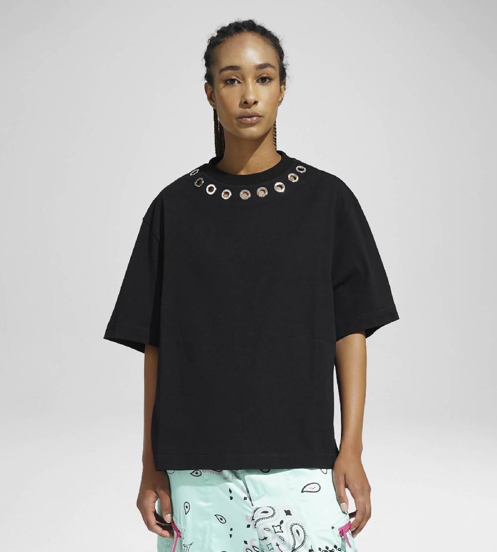 Khrisjoy EYELETS TEE BLACK Offerta