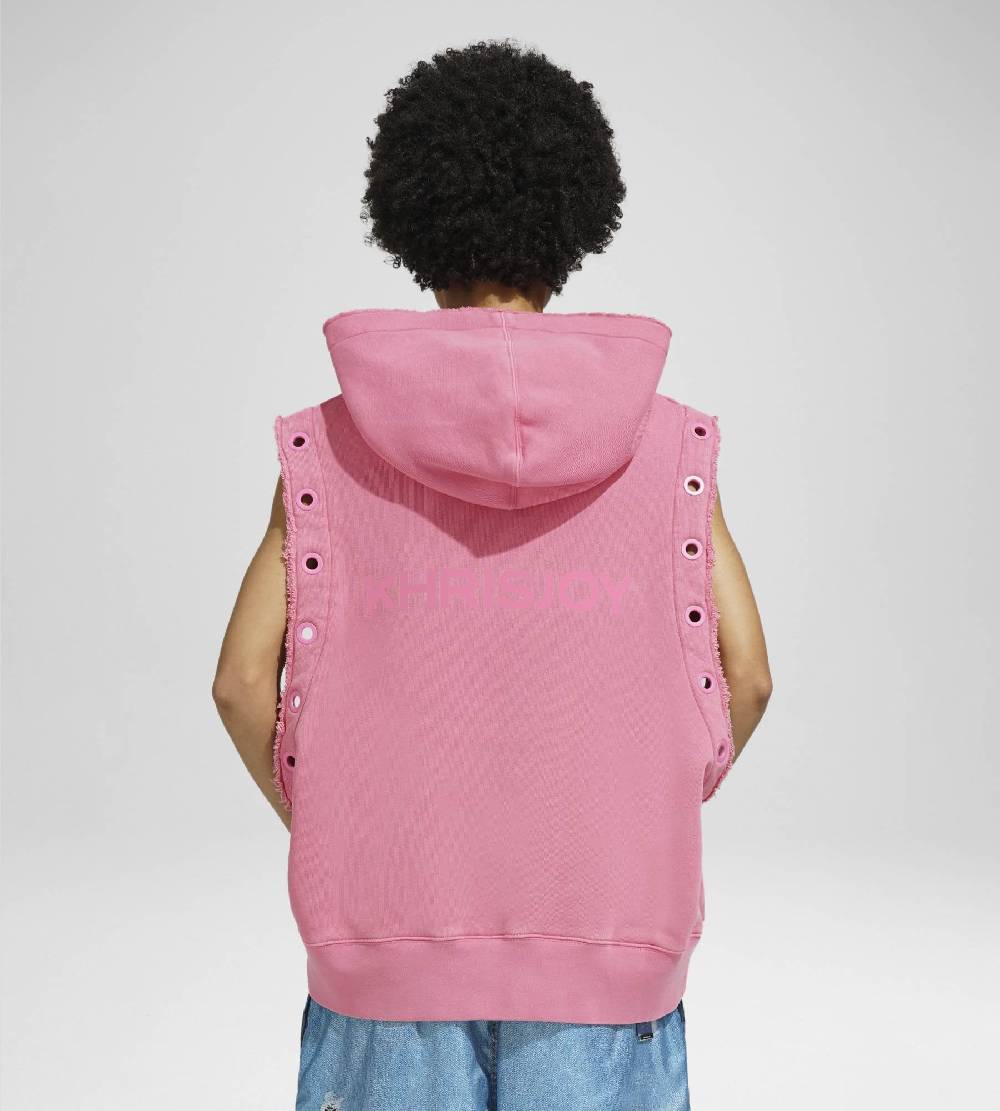 Khrisjoy HOODIE VEST EYELETS CANDY PINK Online