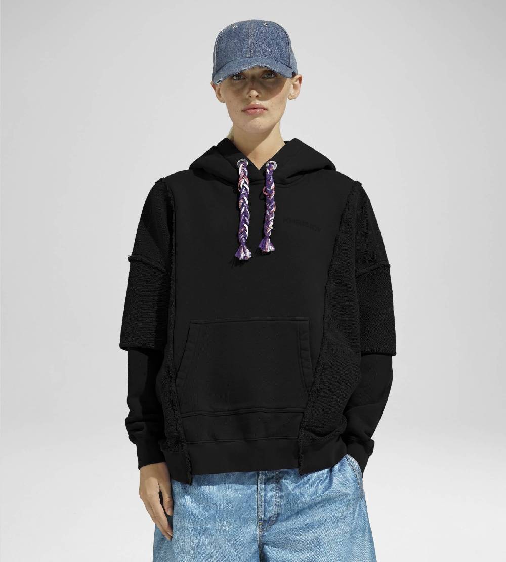 Khrisjoy HOODIE DOUBLE POCKETS BLACK Saldi Di Fabbrica
