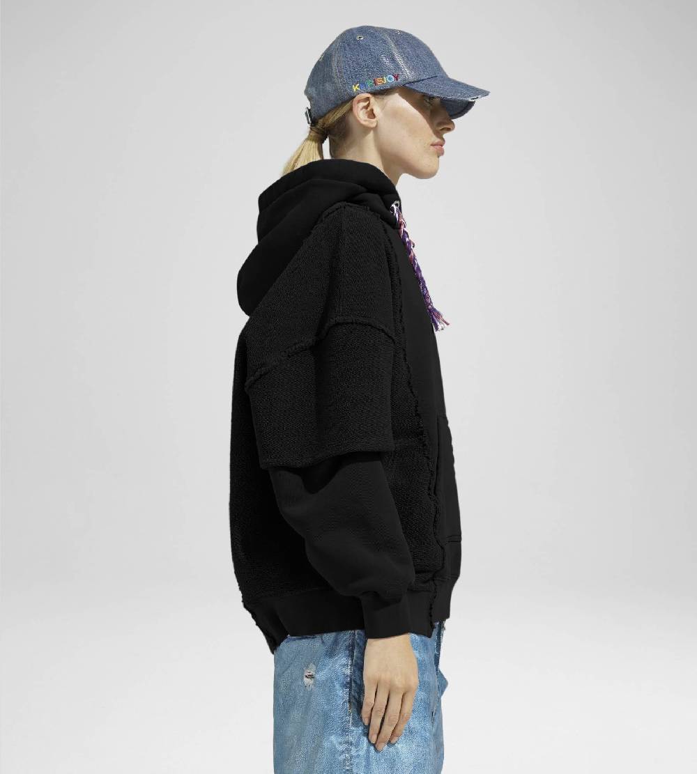 Khrisjoy HOODIE DOUBLE POCKETS BLACK Saldi Di Fabbrica