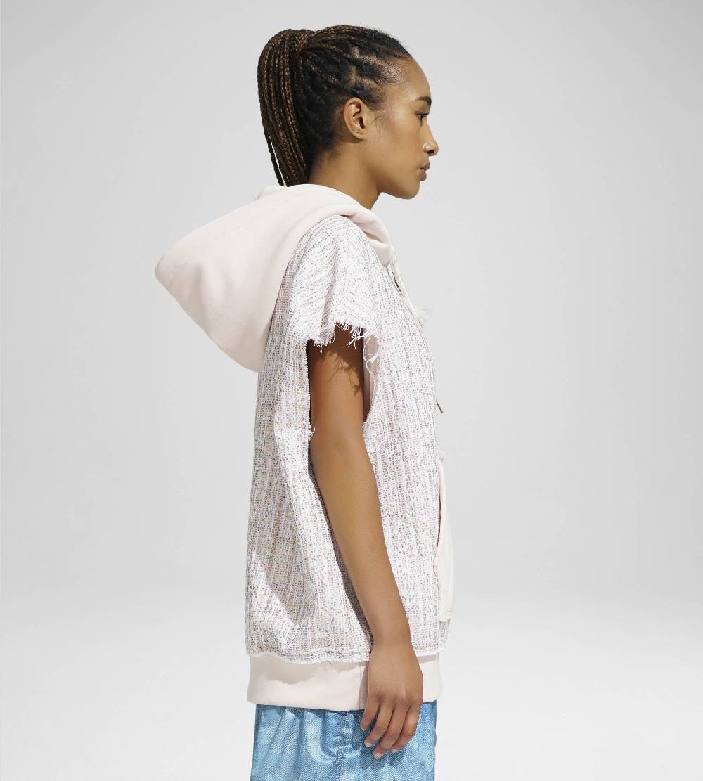 Khrisjoy TWEED HOODIE VEST CONFETTI Vendite Flash
