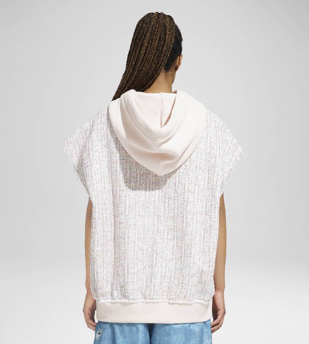 Khrisjoy TWEED HOODIE VEST CONFETTI Vendite Flash