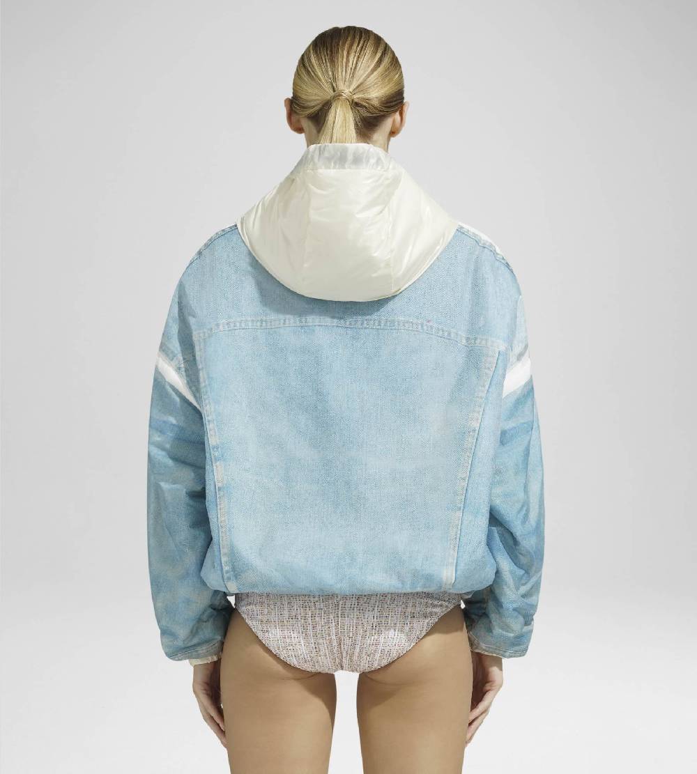 Khrisjoy PUFF HOODIE PRINT DENIM MEDIUM DENIM Qualità Garantita