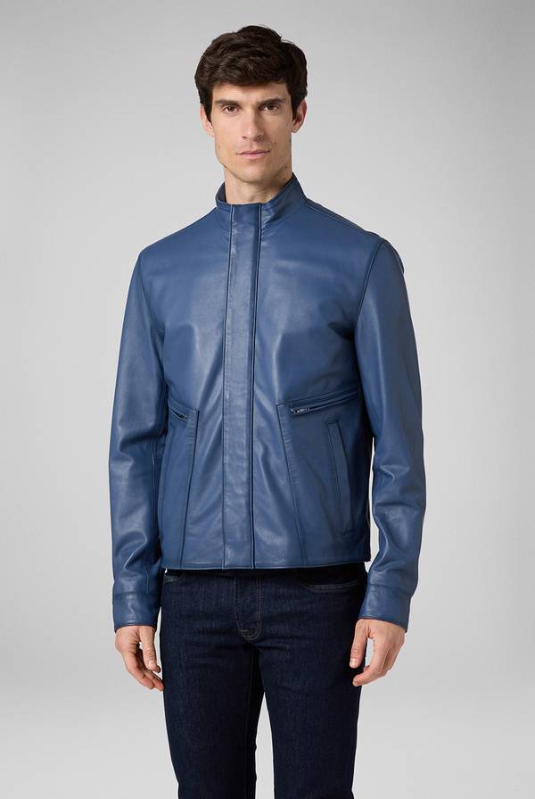 Lab. Pal Zileri Biker in nappa color anice Prezzo Ridotto