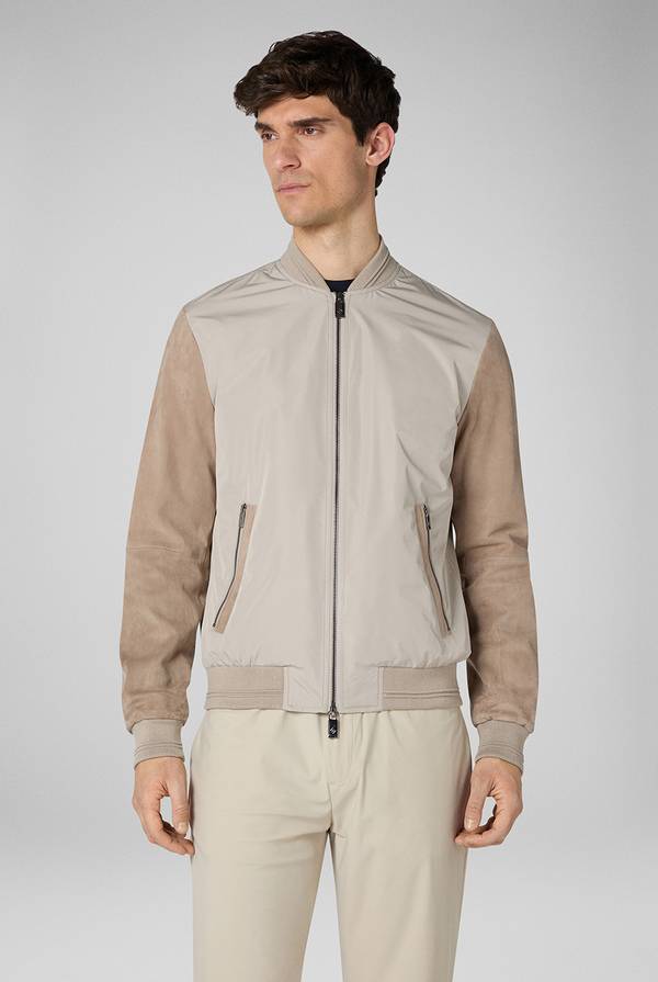 Lab. Pal Zileri Bomber beige in nylon e suede Convenienza