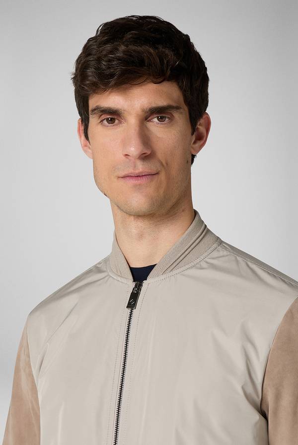 Lab. Pal Zileri Bomber beige in nylon e suede Convenienza