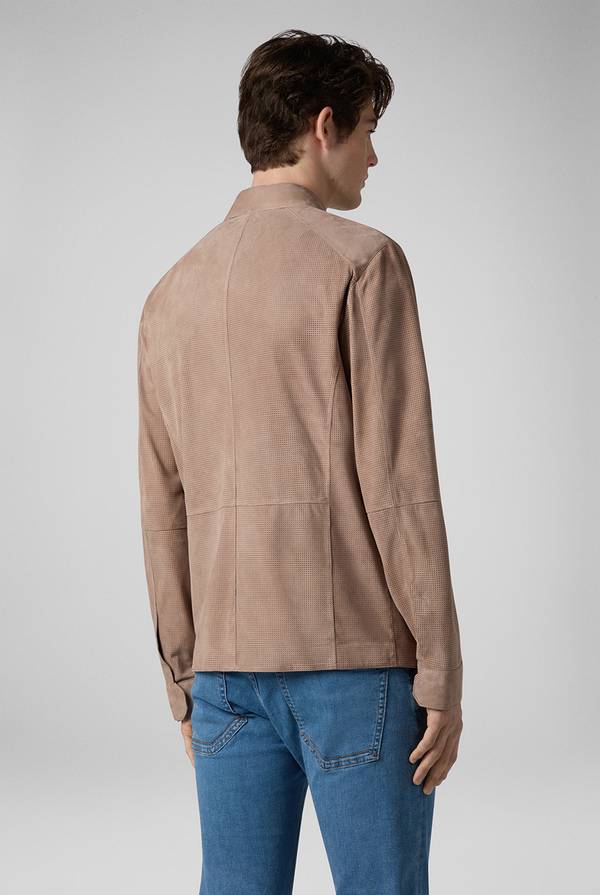 Lab. Pal Zileri Overshirt in suede e nappa micro perforata Sconto