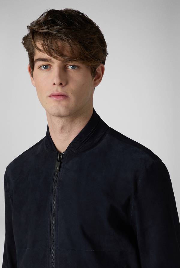 Lab. Pal Zileri Bomber in suede blu navy Rilascio limitato