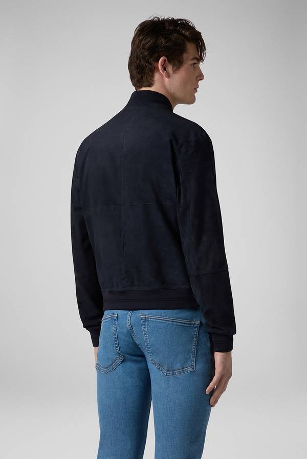 Lab. Pal Zileri Bomber in suede blu navy Rilascio limitato