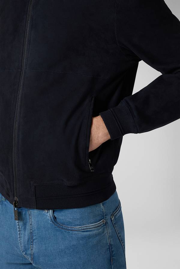 Lab. Pal Zileri Bomber in suede blu navy Rilascio limitato