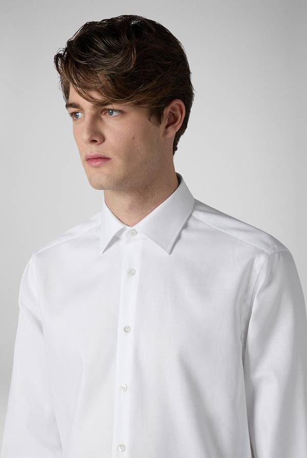 Lab. Pal Zileri Camicia bianca in cotone con micro struttura Prezzo Ridotto