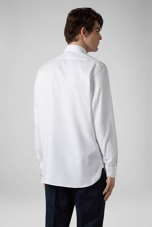 Lab. Pal Zileri Camicia bianca in cotone con micro struttura Prezzo Ridotto