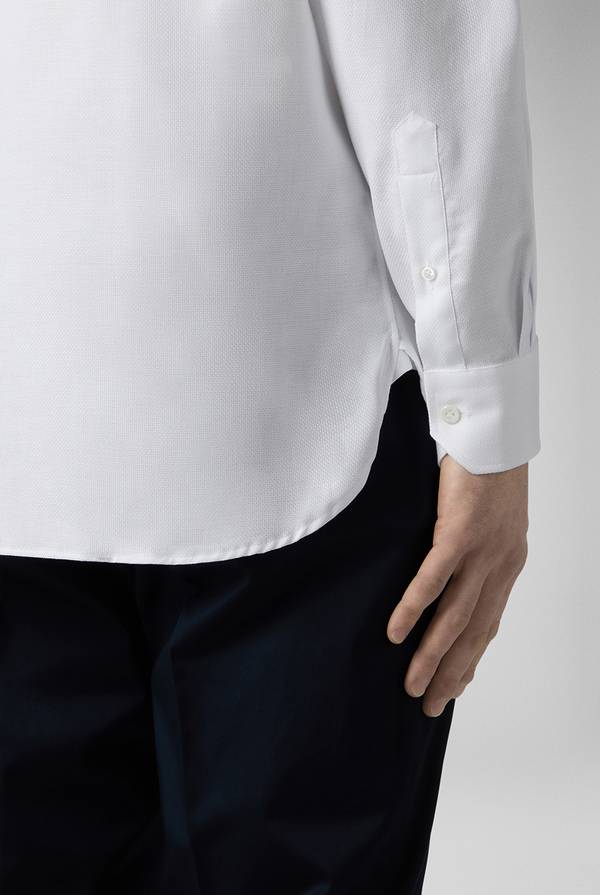 Lab. Pal Zileri Camicia bianca in cotone con micro struttura Prezzo Ridotto