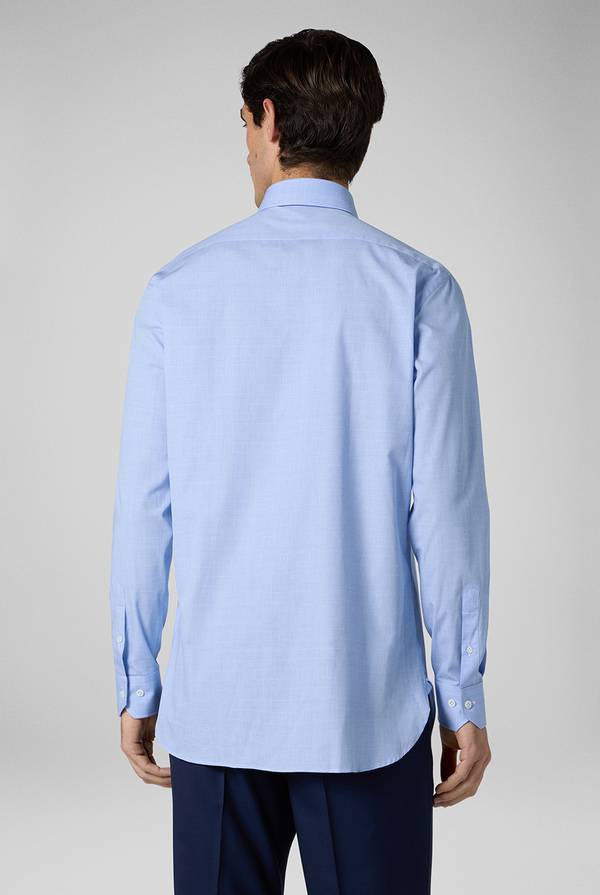 Lab. Pal Zileri Camicia Principe di Galles azzurra Convenienza