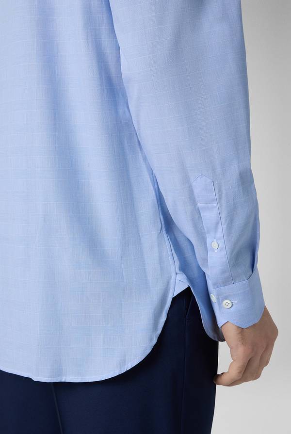 Lab. Pal Zileri Camicia Principe di Galles azzurra Convenienza