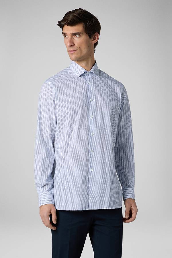 Lab. Pal Zileri Camicia in puro cotone con stampa circolare Saldi