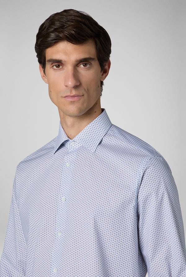 Lab. Pal Zileri Camicia in puro cotone con stampa circolare Saldi