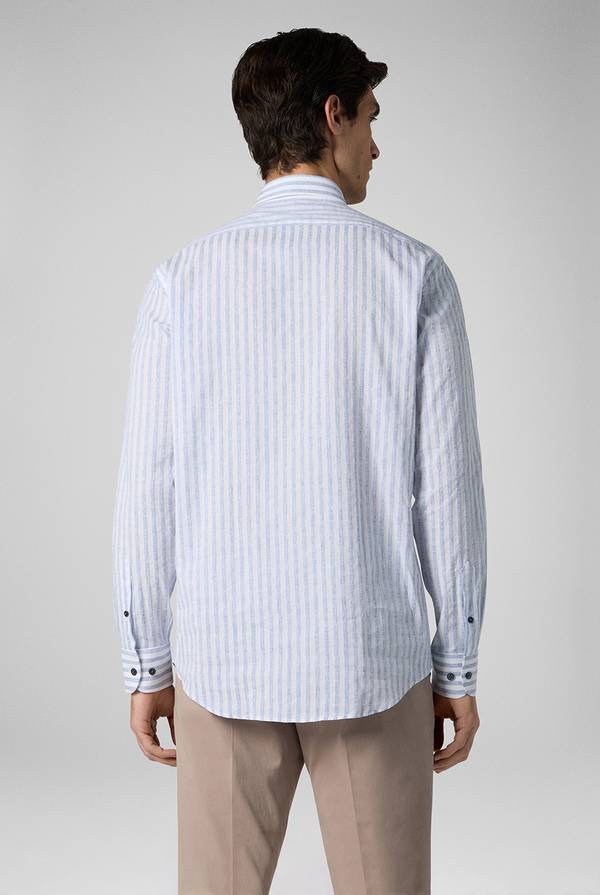 Lab. Pal Zileri Camicia a macro righe bianche e azzurre Vendita Economica