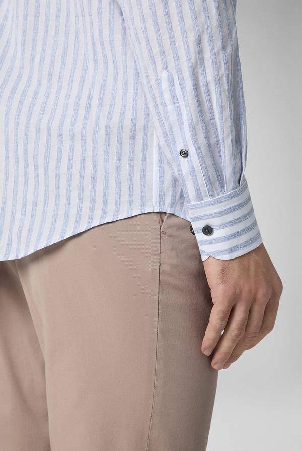 Lab. Pal Zileri Camicia a macro righe bianche e azzurre Vendita Economica