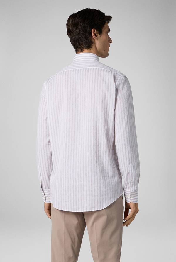 Lab. Pal Zileri Camicia a macro righe bianche e azzurre Saldi Di Fabbrica