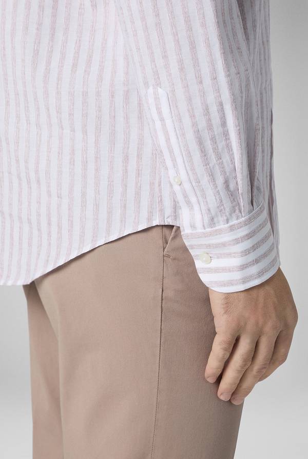 Lab. Pal Zileri Camicia a macro righe bianche e azzurre Saldi Di Fabbrica