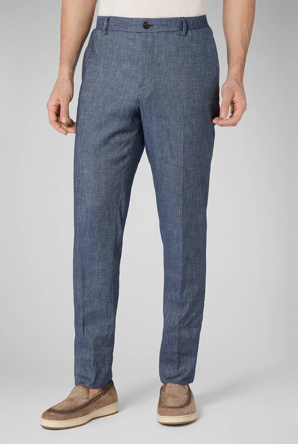 Lab. Pal Zileri Pantalone in lino e cotone stretch In Vendita