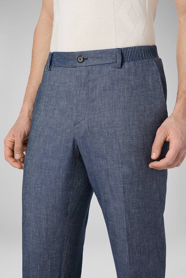 Lab. Pal Zileri Pantalone in lino e cotone stretch In Vendita
